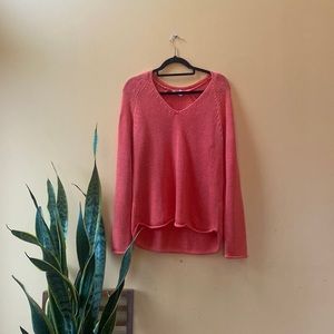 M H&M coral costal grandma knit sweater